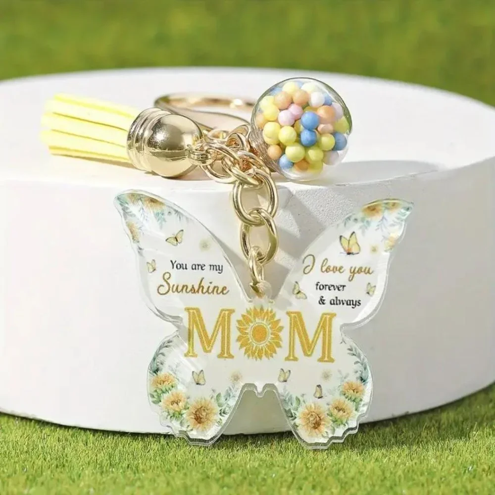 1 New Tassel butterfly MoM keychain & or bag charm
